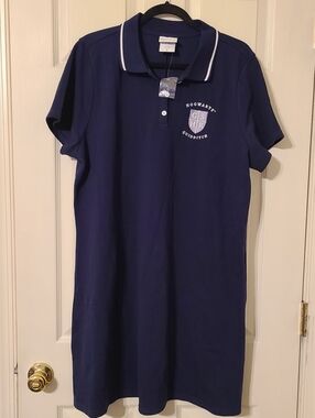 Hogwarts Quidditch Navy Polo Dress with White Trim
